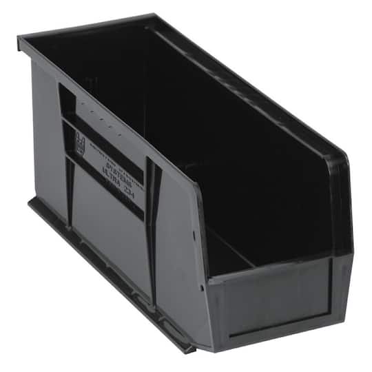 Quantum Food Service QUS234 BK Stack & Hang Shelf Bin - 14 3/4 x 5 1/2, Black, Case of 12